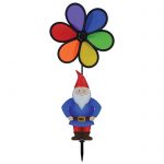 Gnome with 10 Rainbow Flower Spinner