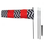 Red and Black Directional Windsock with 8' Pole